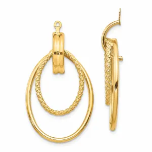 14k Gold Polished Double Hoop Earring Jackets