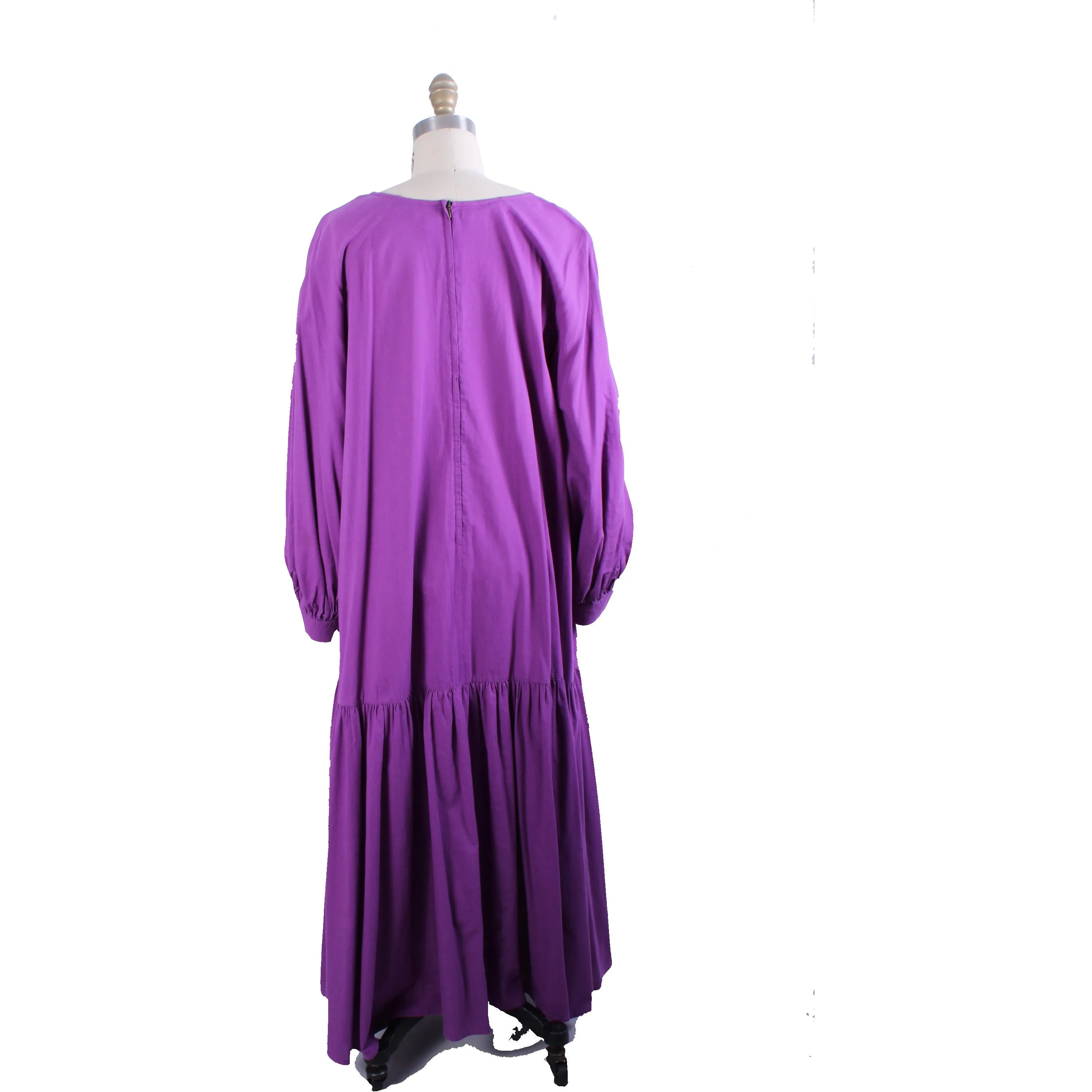 1970s Vuokko Maxi Tent Dress Violet Purple Cotton Sz M 38 Mod Designer