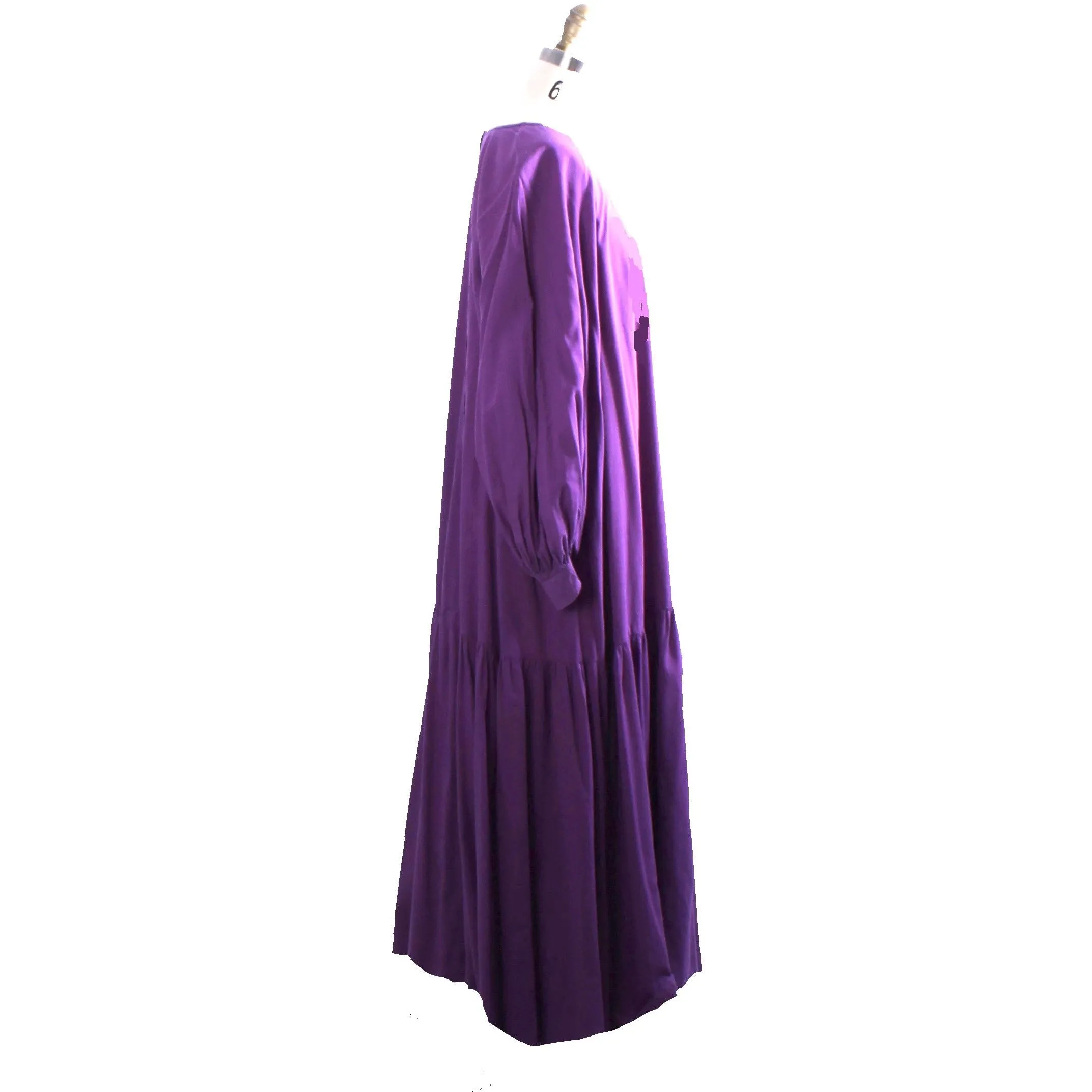 1970s Vuokko Maxi Tent Dress Violet Purple Cotton Sz M 38 Mod Designer