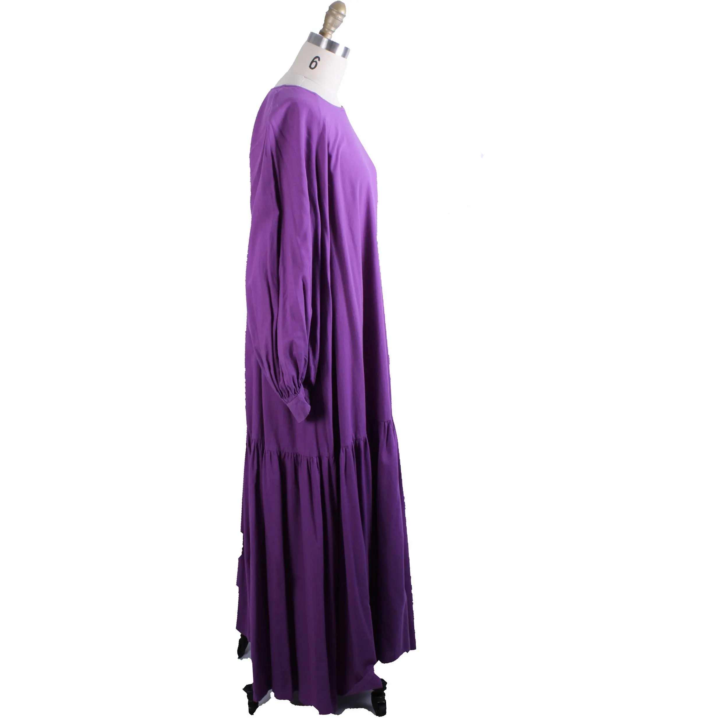 1970s Vuokko Maxi Tent Dress Violet Purple Cotton Sz M 38 Mod Designer