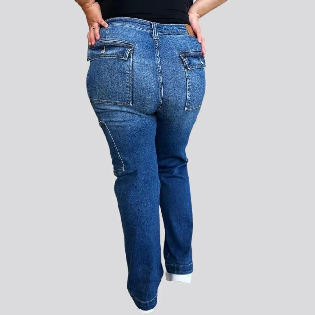 90s side-leg-pockets jeans for ladies