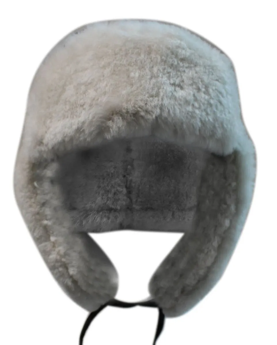 B3 Style Sheepskin Biggles Flying Hat Brown & Cream