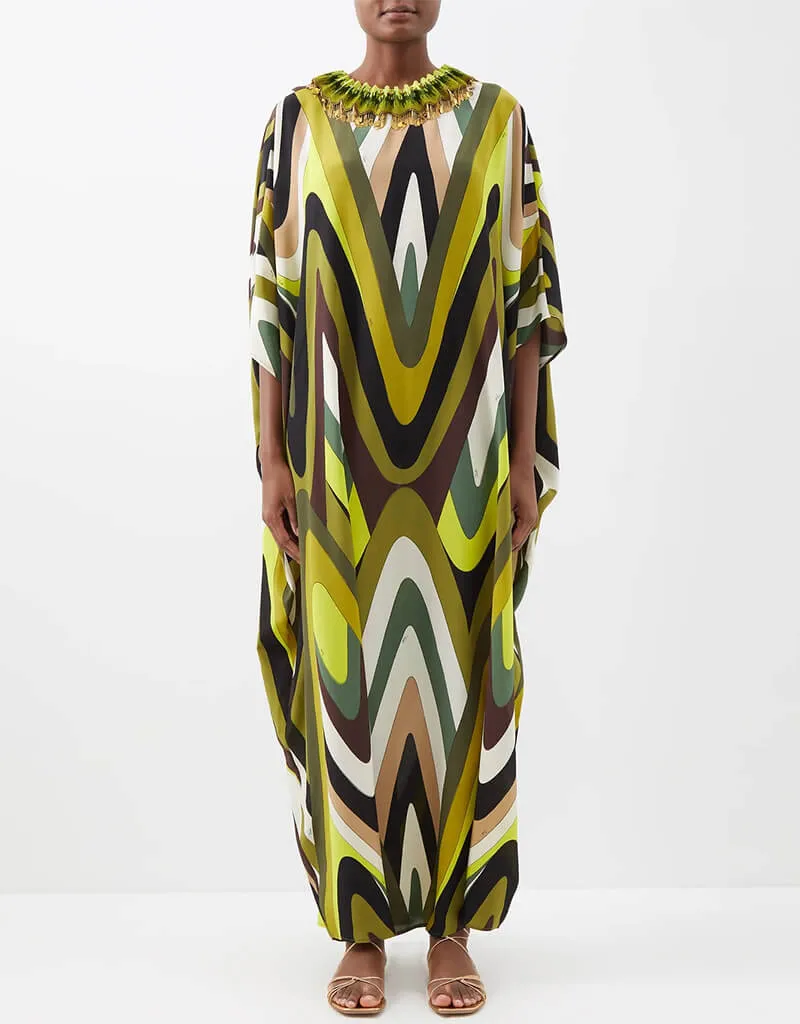 Barf Green Latest Printed Maxi Dress