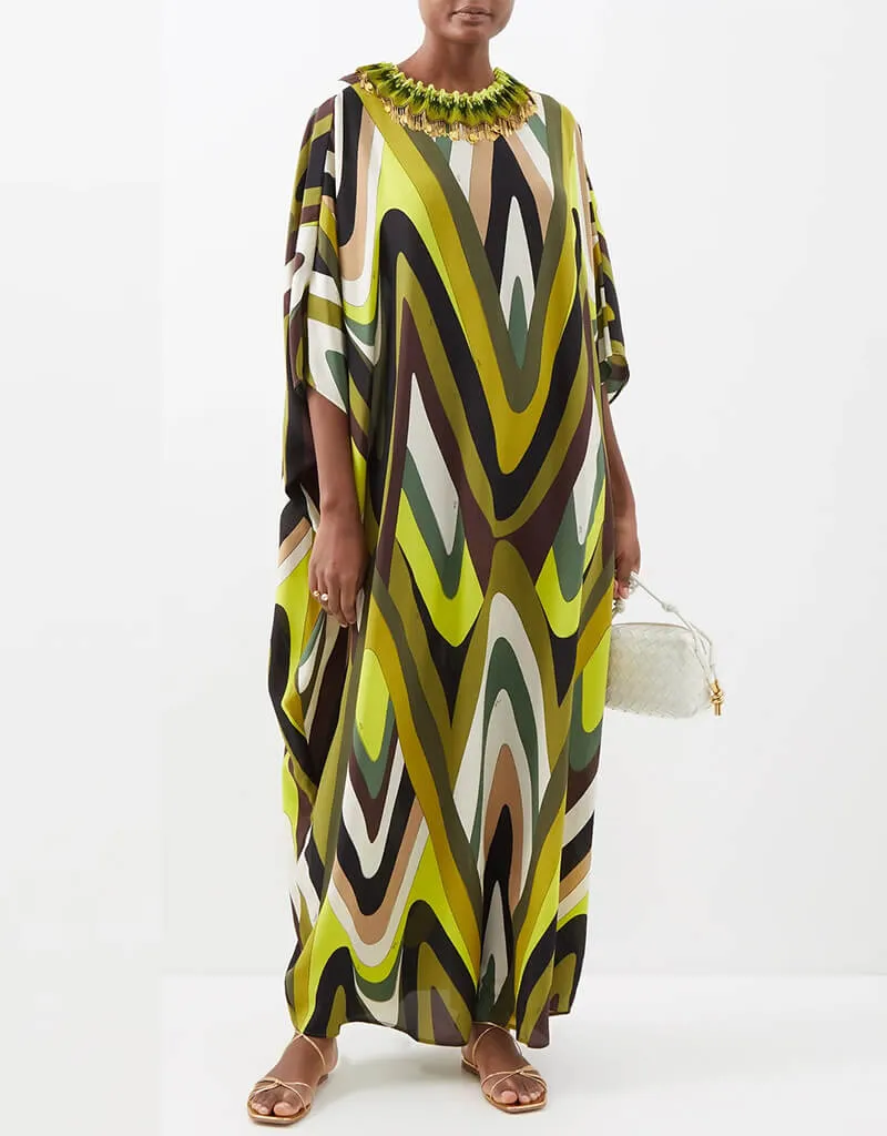 Barf Green Latest Printed Maxi Dress