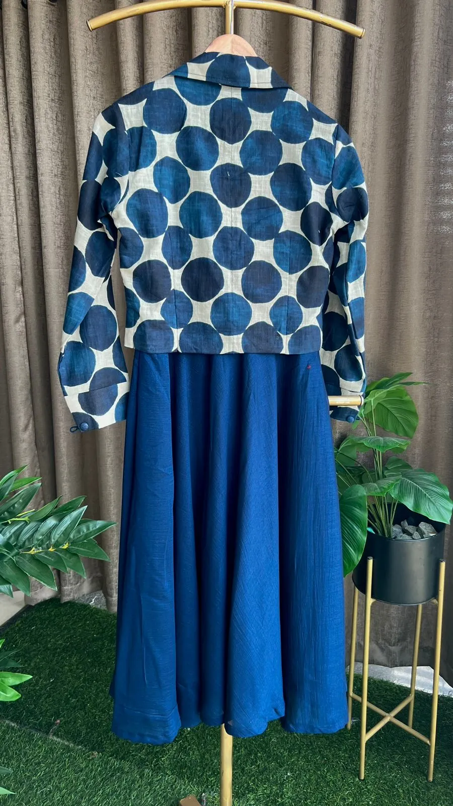 Blue spaghetti dress & blazer coord sets