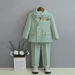 British Style Boys Wedding Suit - Sage Green