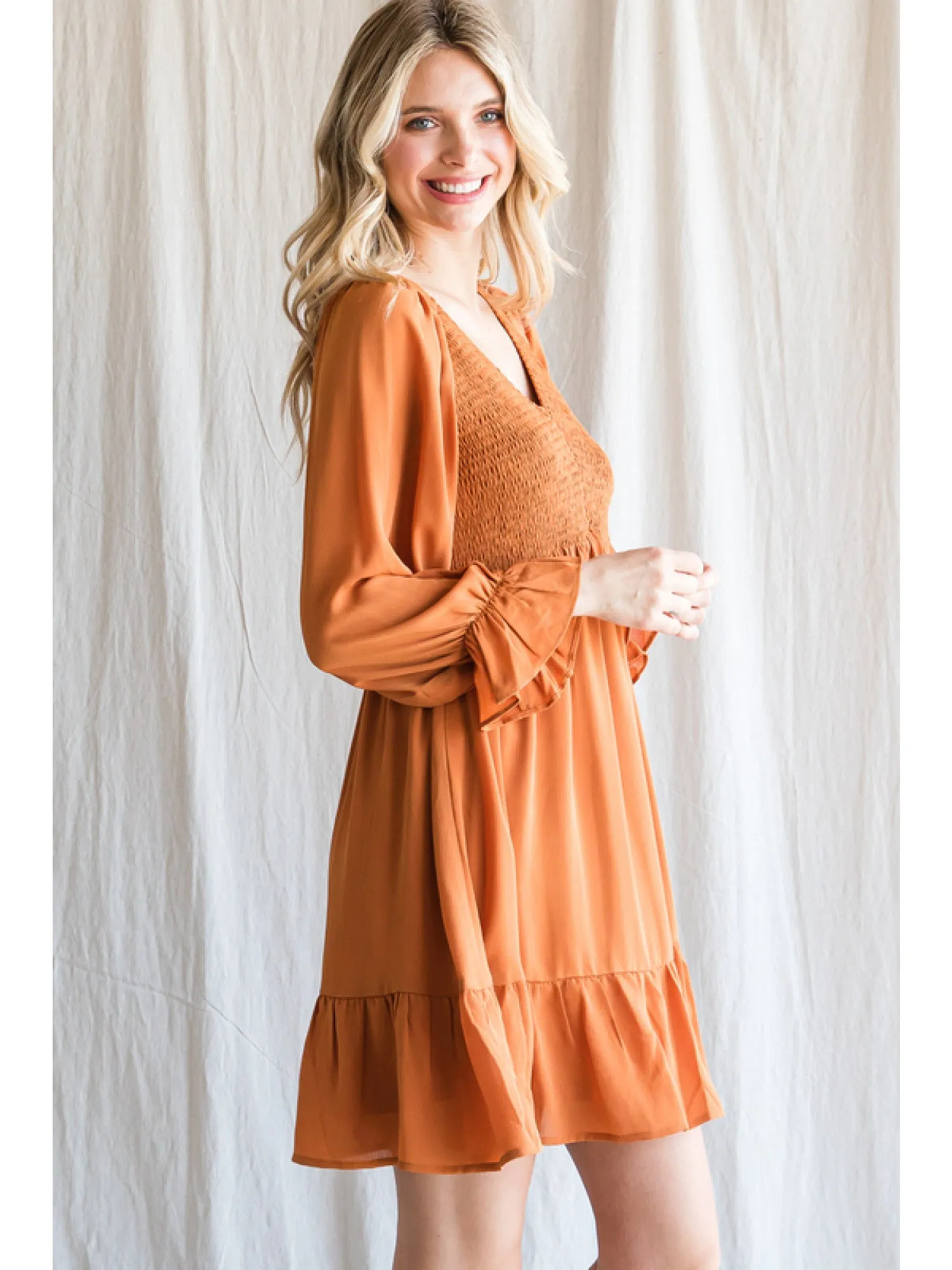 Caramel Chiffon Dress