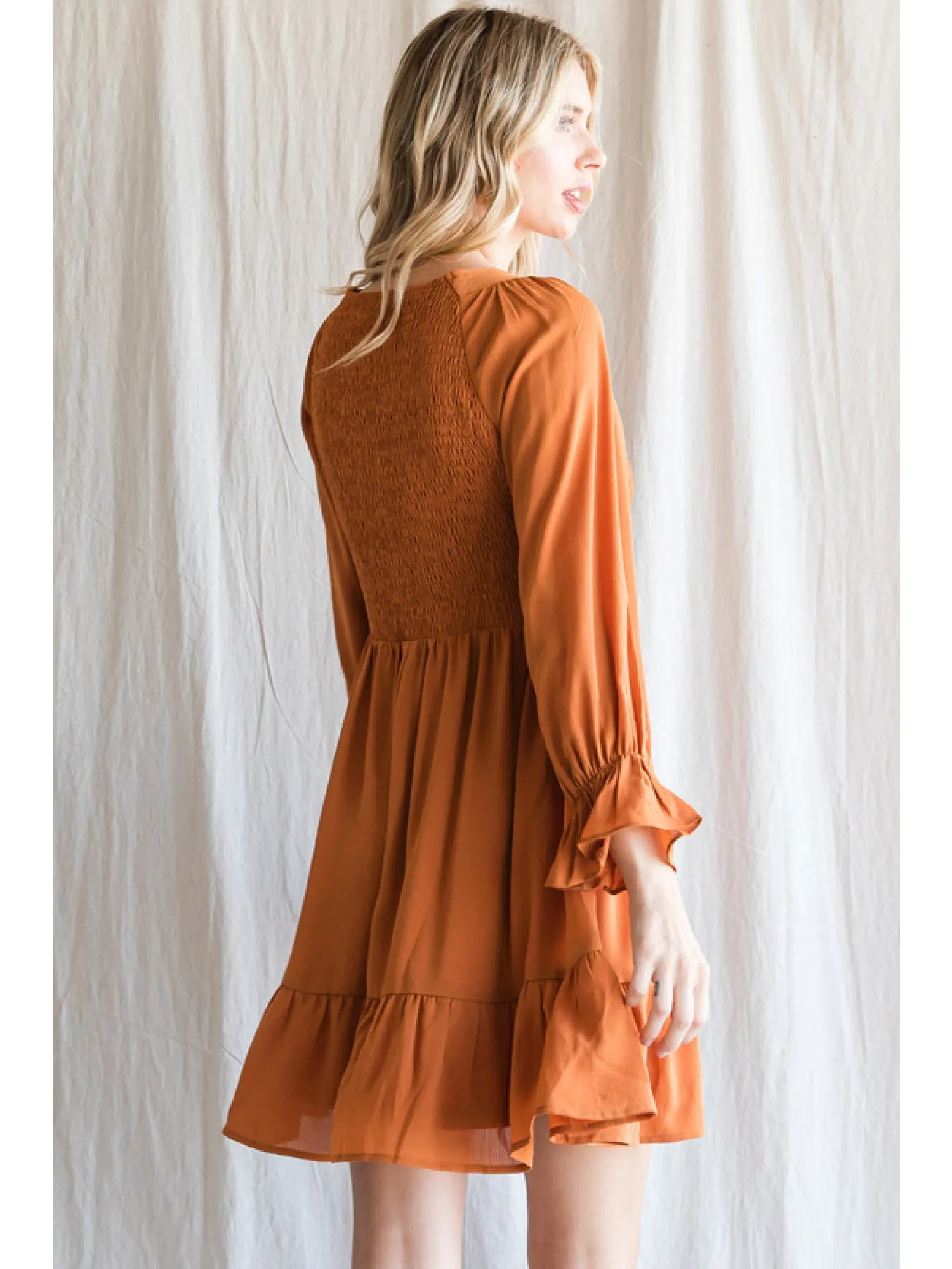 Caramel Chiffon Dress