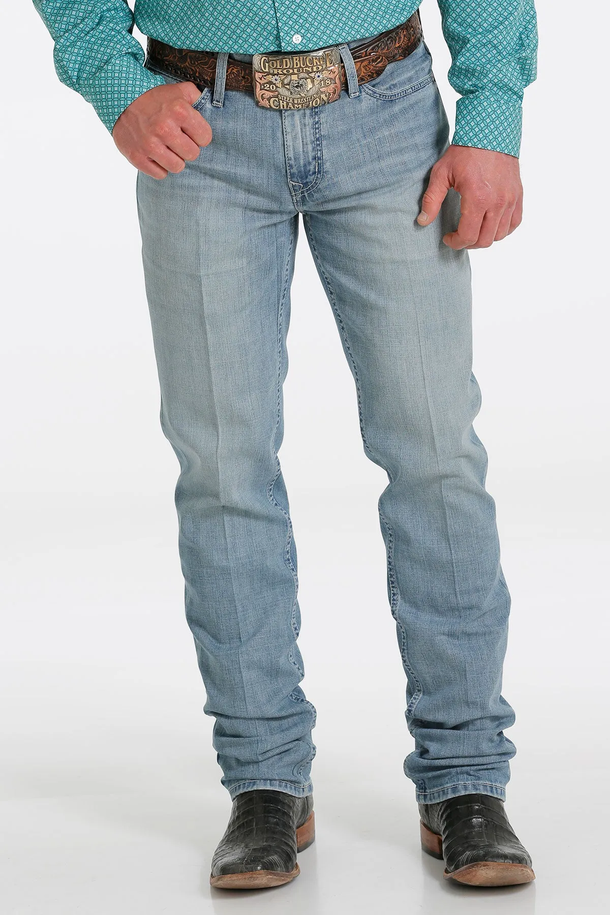 Cinch Men's Jesse Slim Fit Jean in Light Stonewash