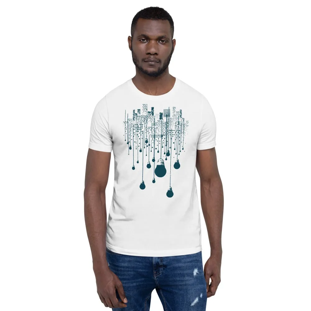 City Navy Bulb Lights Multi-Print Short-Sleeve Unisex T-Shirt