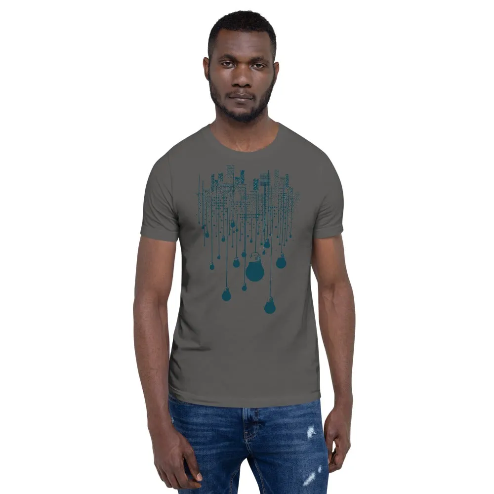 City Navy Bulb Lights Multi-Print Short-Sleeve Unisex T-Shirt