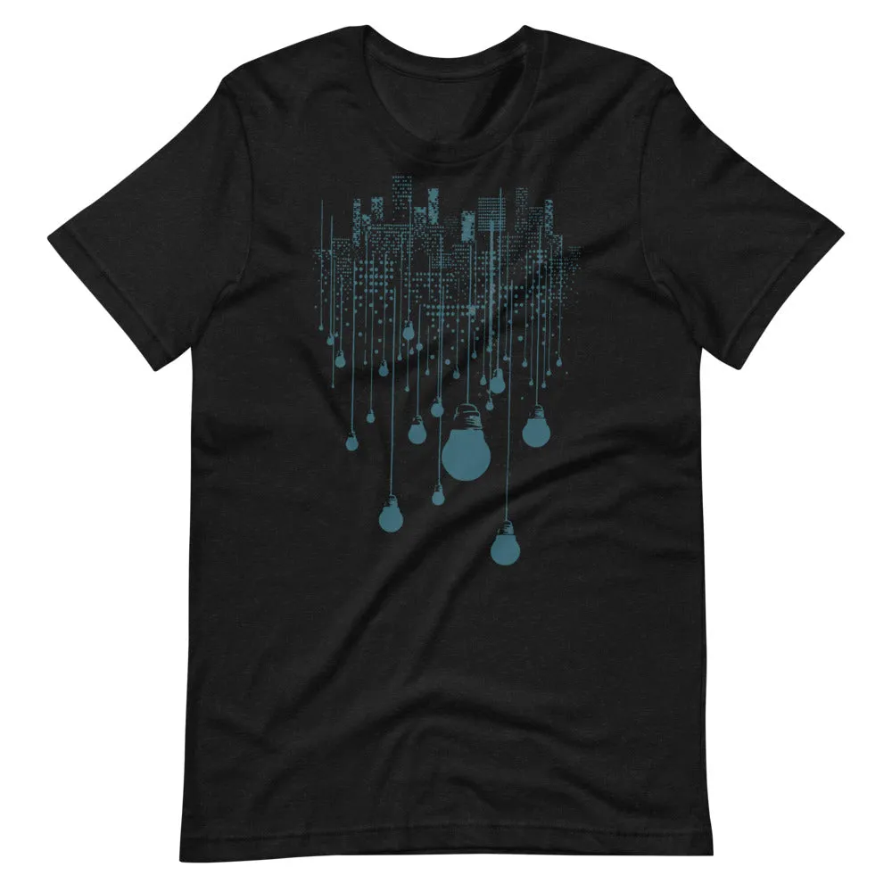 City Navy Bulb Lights Multi-Print Short-Sleeve Unisex T-Shirt