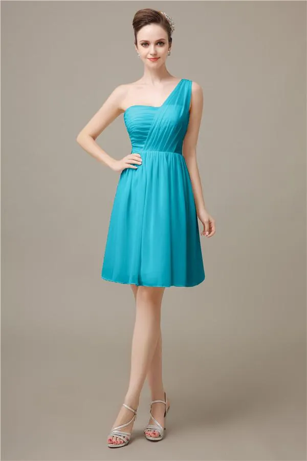 Elegant One-shoulder A-line Knee-Length Bridesmaid Dresses