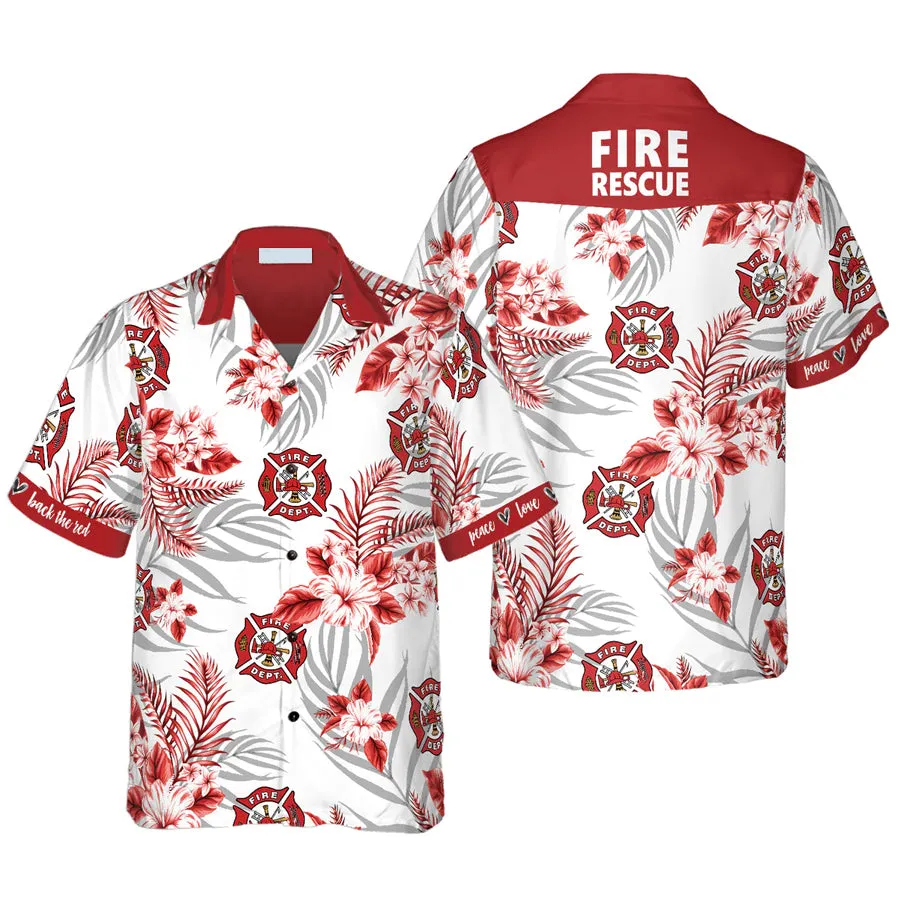 Firefighter Fire Rescue Hawaiian Shirt, Gift for Firefighter