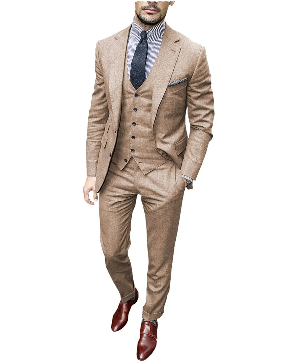 Formal 3 Piece Men's Suit(Blazer   Vest   Pants)