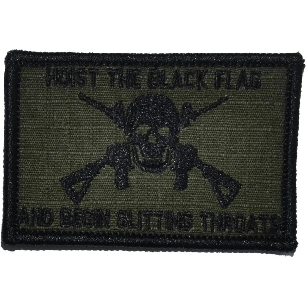 Hoist The Black Flag and Begin Slitting Throats Jolly Roger - 2x3 Patch