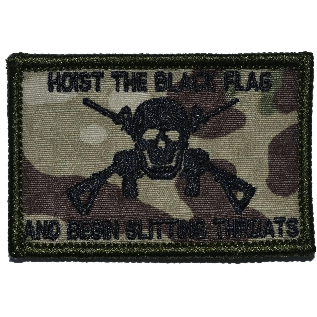 Hoist The Black Flag and Begin Slitting Throats Jolly Roger - 2x3 Patch