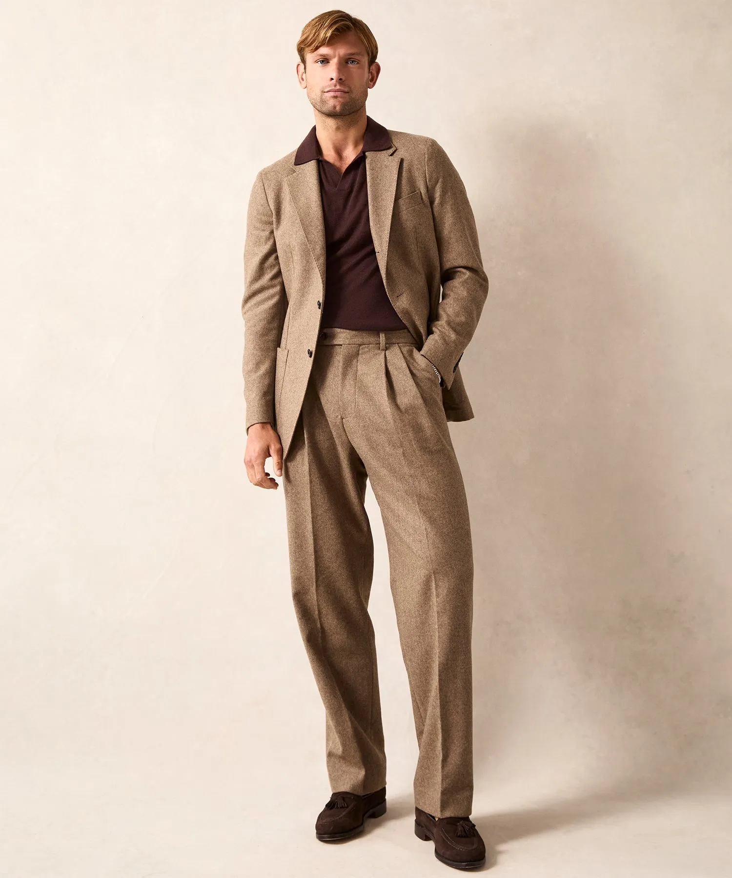 Italian Flannel Wythe Trouser in Chestnut