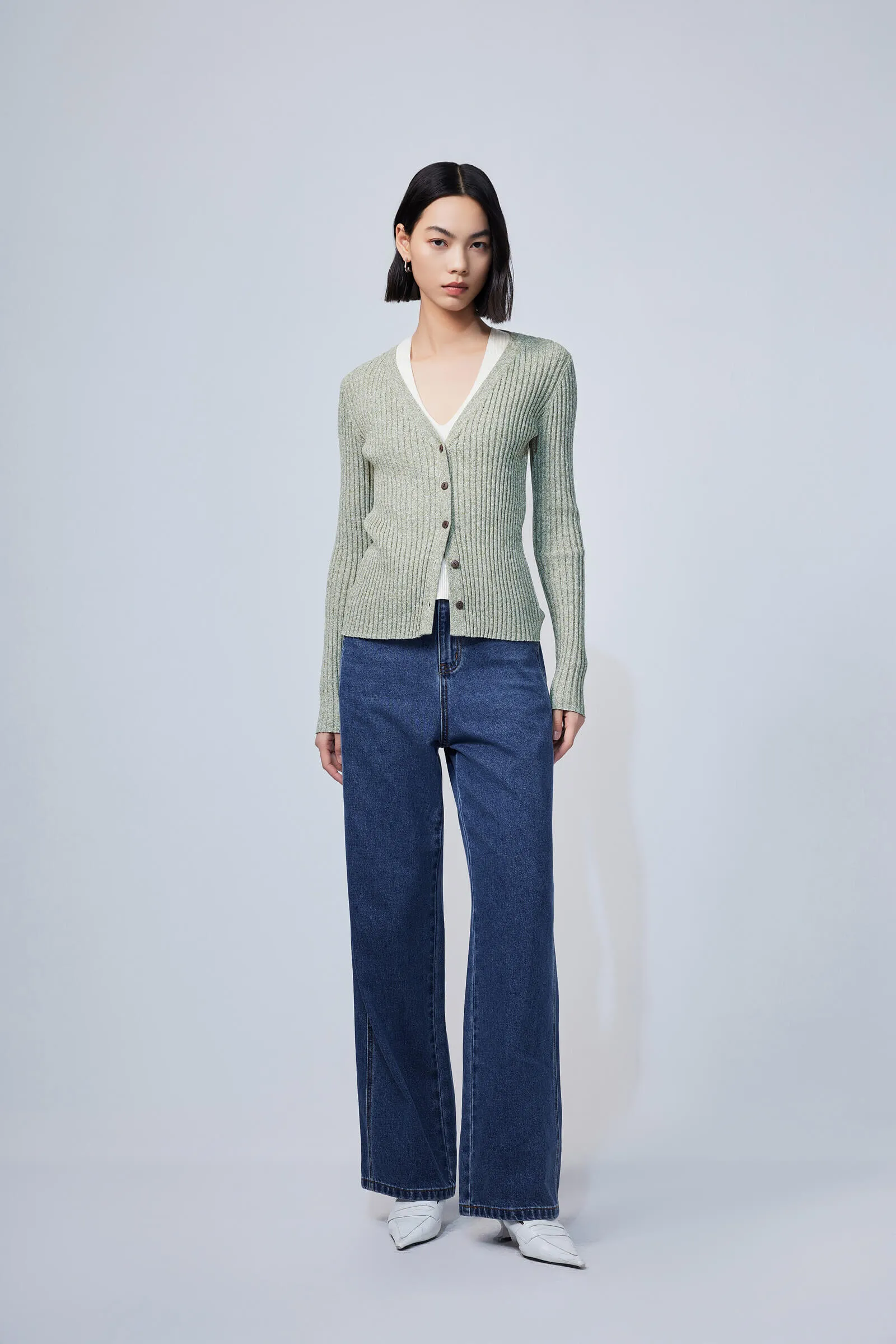 LILY Straight-Leg Dragging Denim Pants