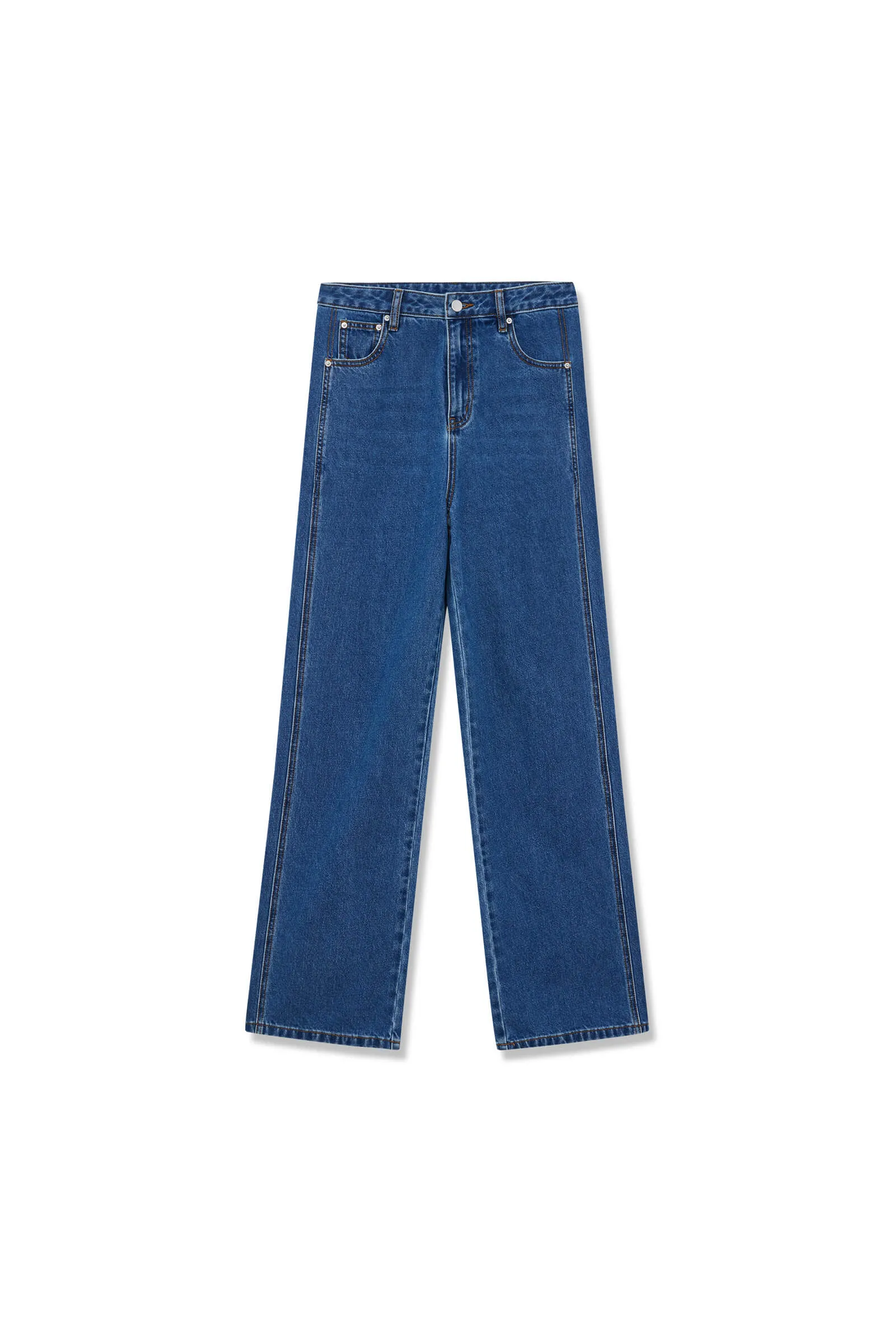 LILY Straight-Leg Dragging Denim Pants