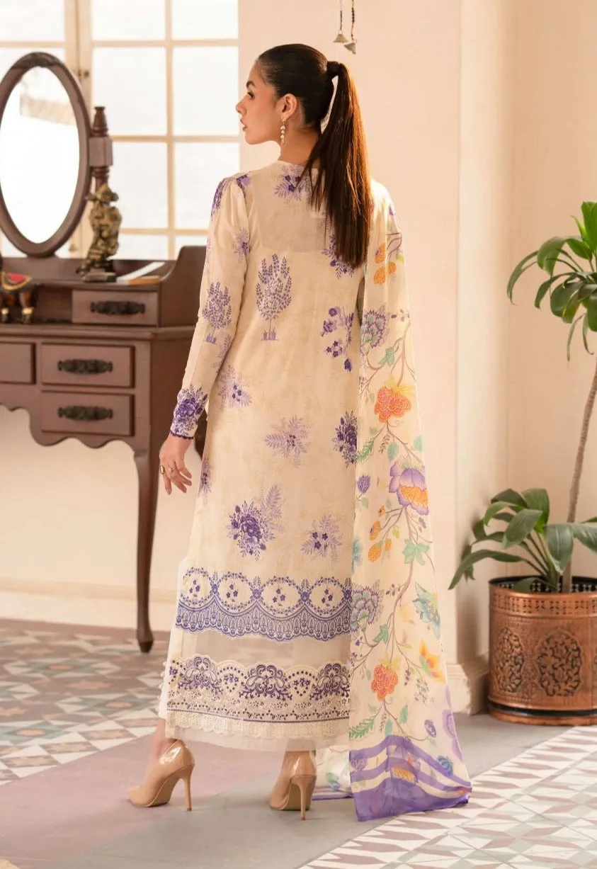 Morja Embroidered Lawn with Silk Dupatta by GullJee – Design-07