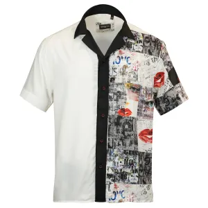 NEWSPAPER BLANC SHORT SLEEVE SHIRT