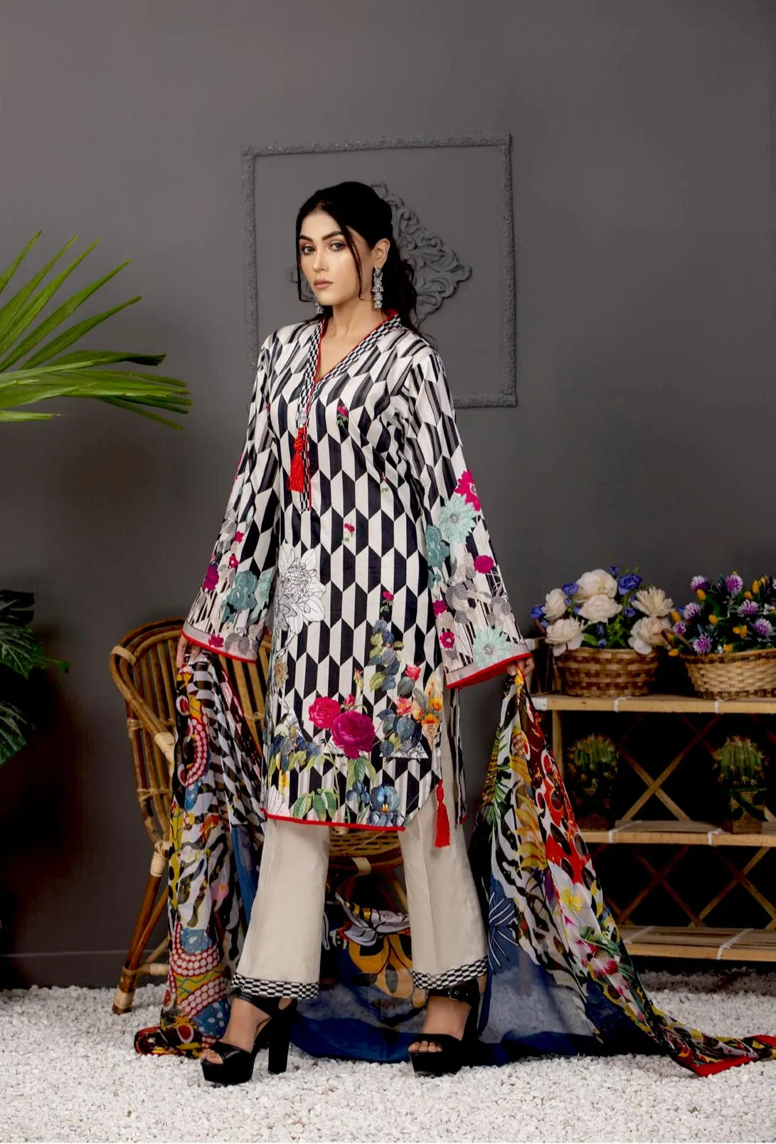 Orchid Printed Lawn Collection with Silk Dupatta Vol-5 – D08