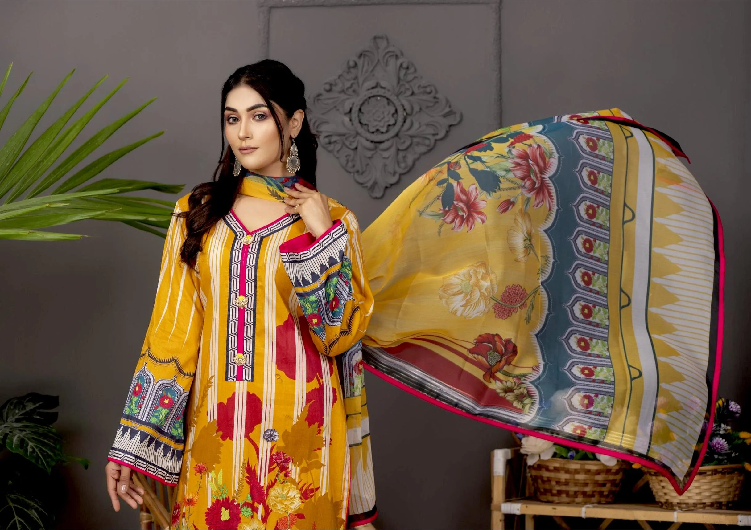 Orchid Printed Lawn Collection with Silk Dupatta Vol-5 – D09