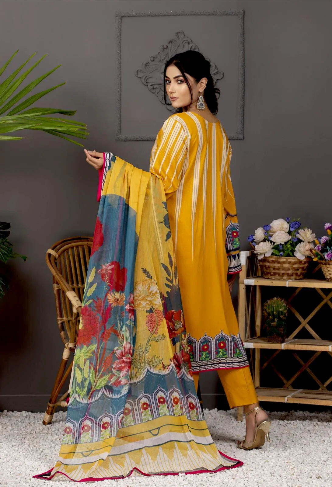 Orchid Printed Lawn Collection with Silk Dupatta Vol-5 – D09