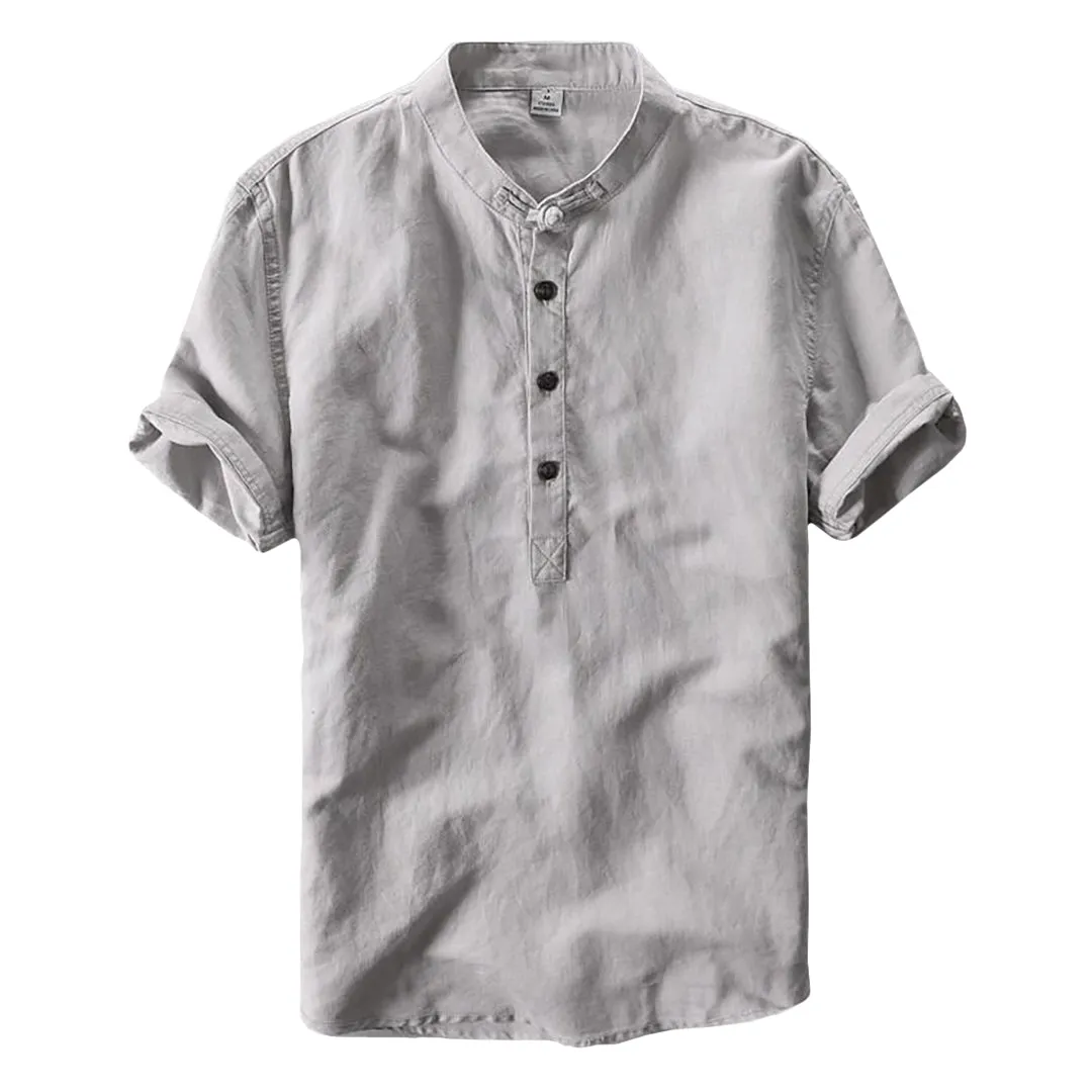 Pologize™ Short Sleeve Mandarin Collar Shirt