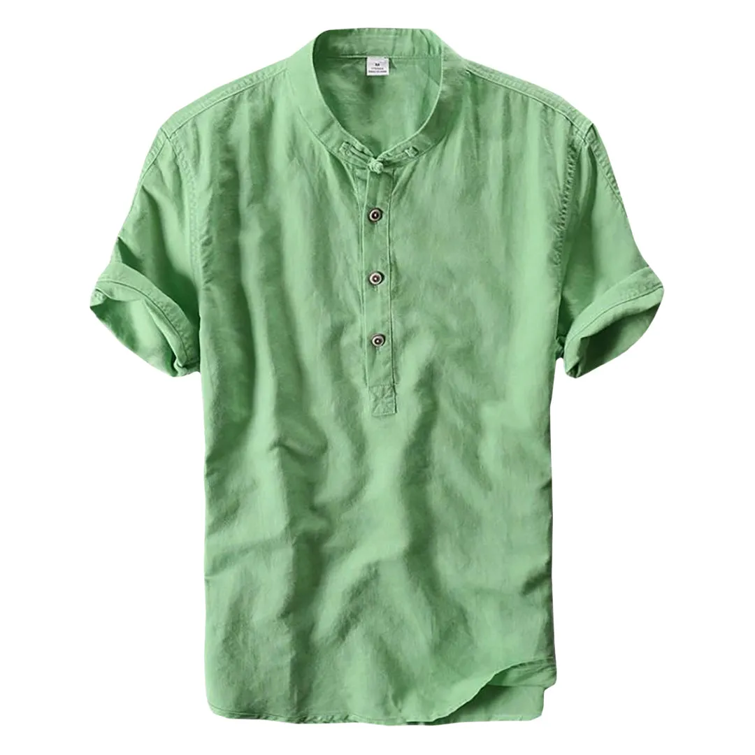 Pologize™ Short Sleeve Mandarin Collar Shirt