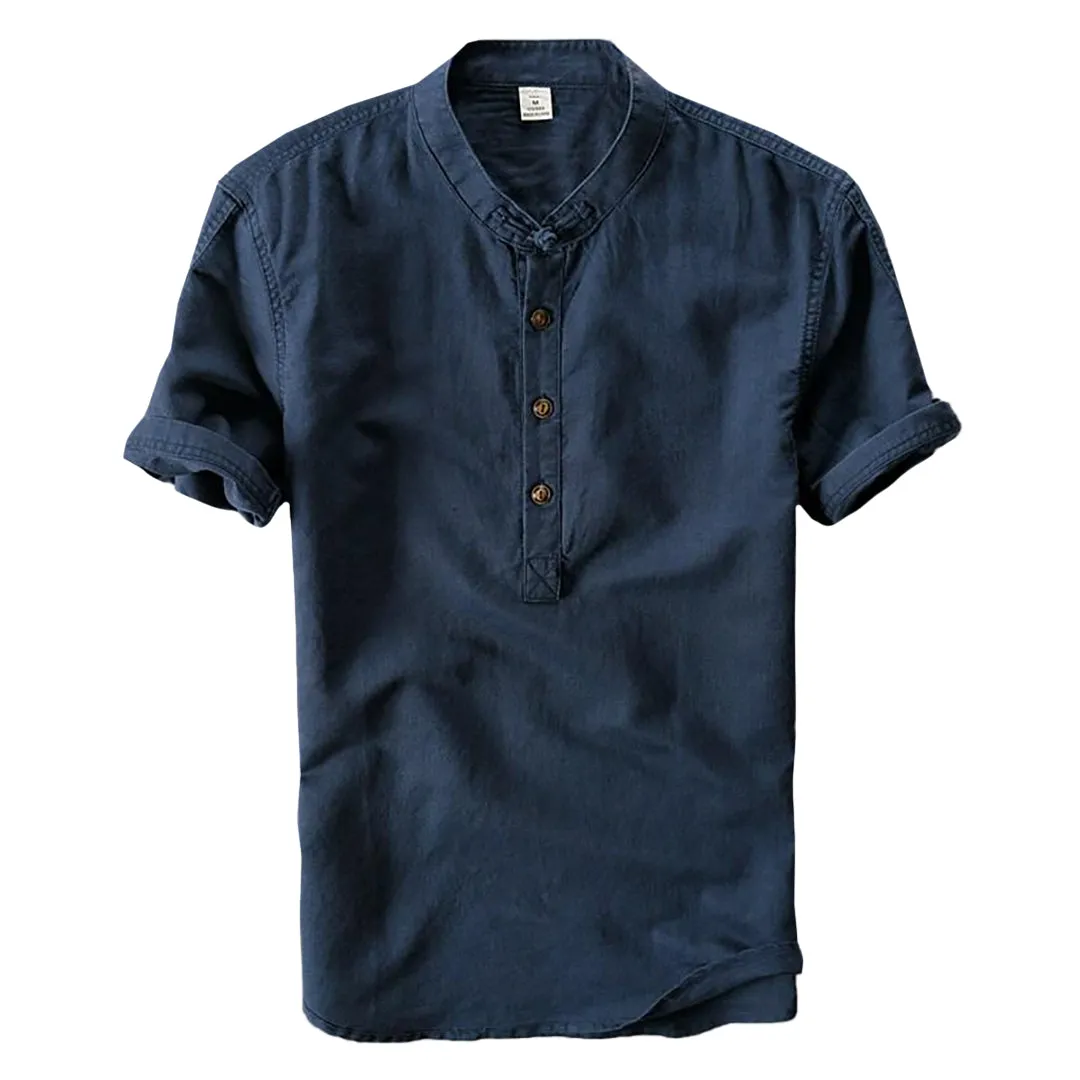 Pologize™ Short Sleeve Mandarin Collar Shirt