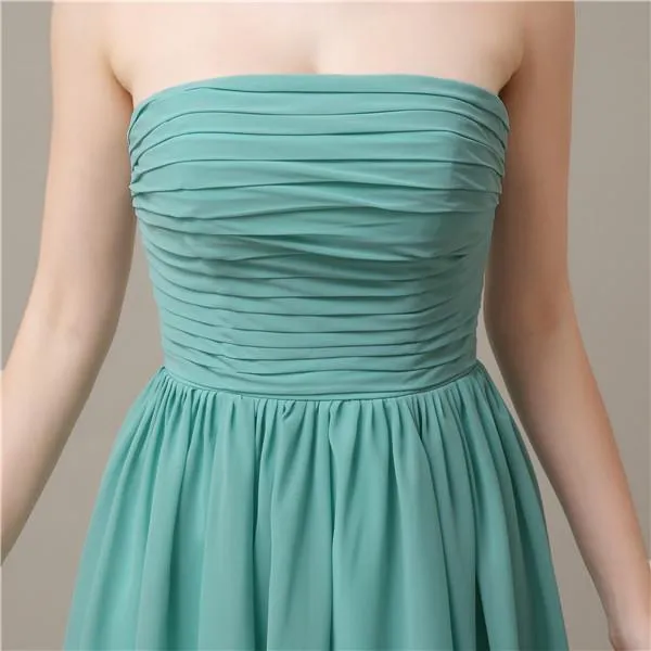 Pretty Strapless Chiffon A-line Knee-Length Bridesmaid Dresses