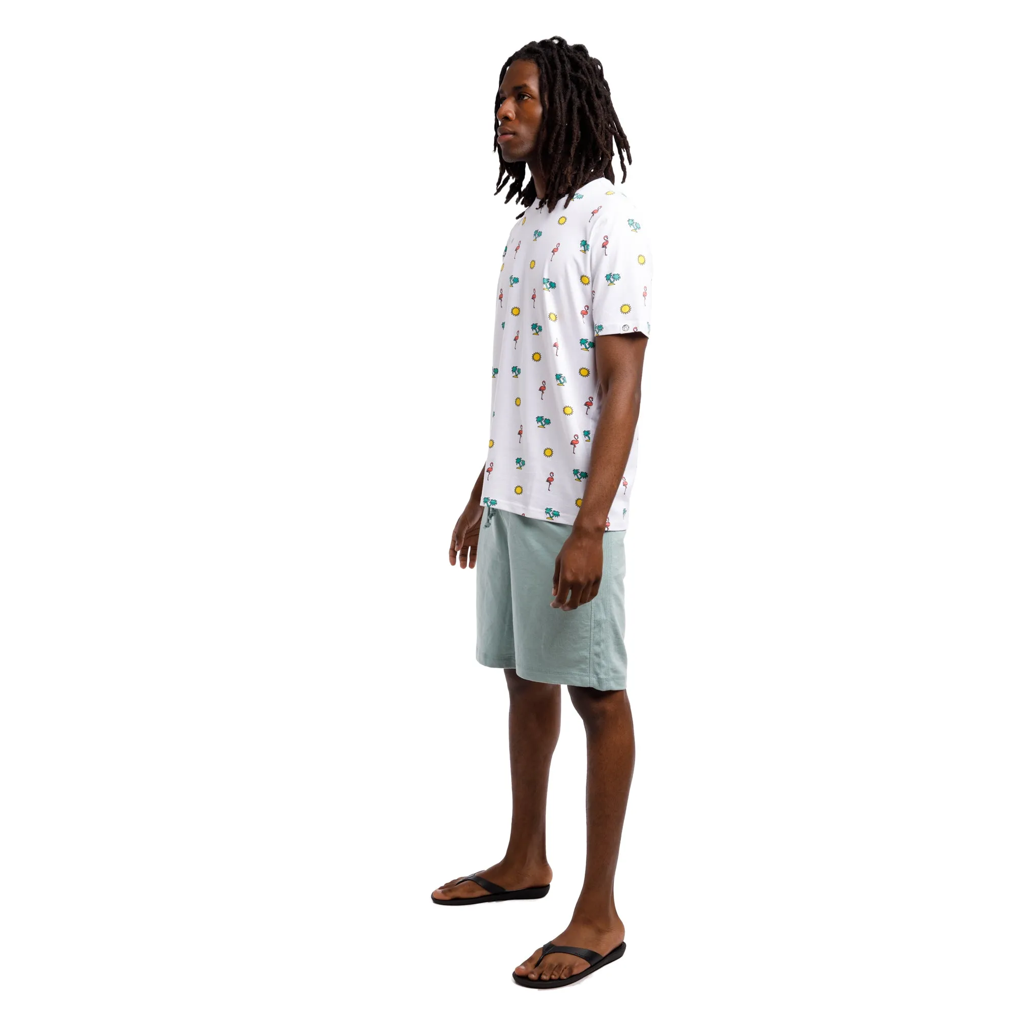 Printed Stretch Short Sleeve Crew Neck Tee | Fun In The Sun