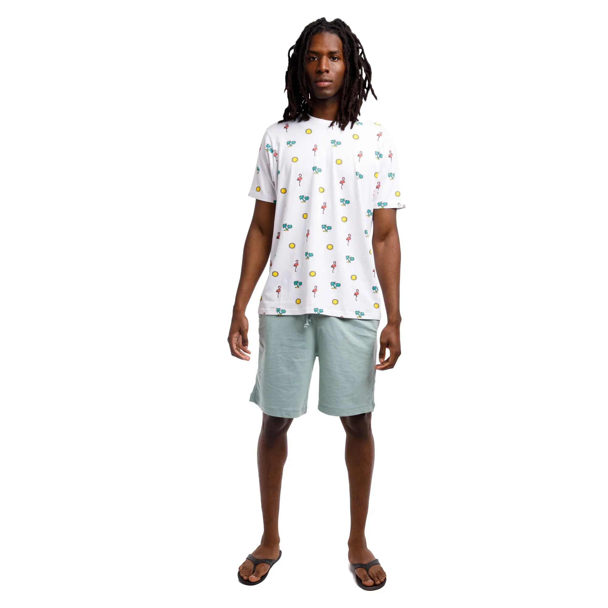 Printed Stretch Short Sleeve Crew Neck Tee | Fun In The Sun