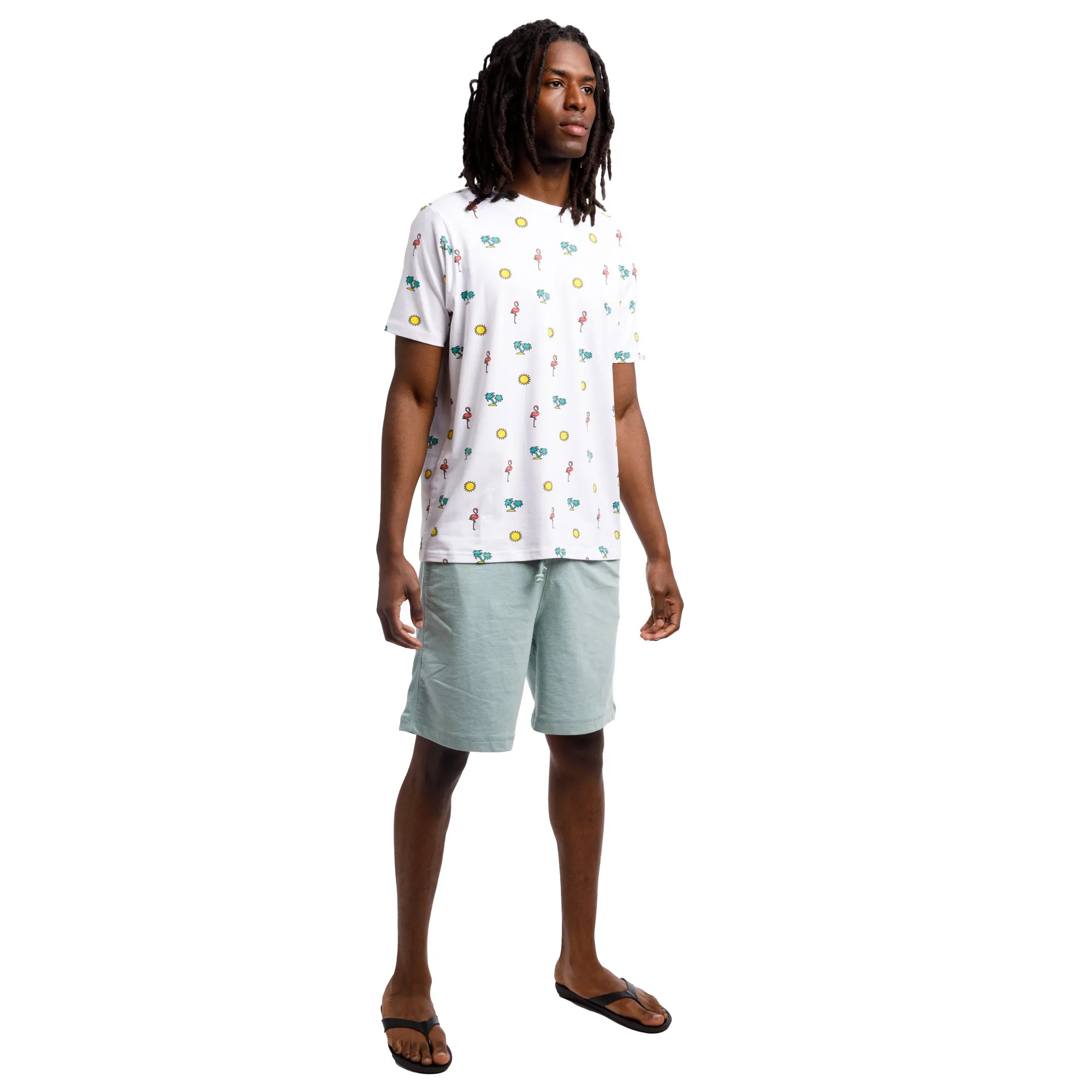 Printed Stretch Short Sleeve Crew Neck Tee | Fun In The Sun