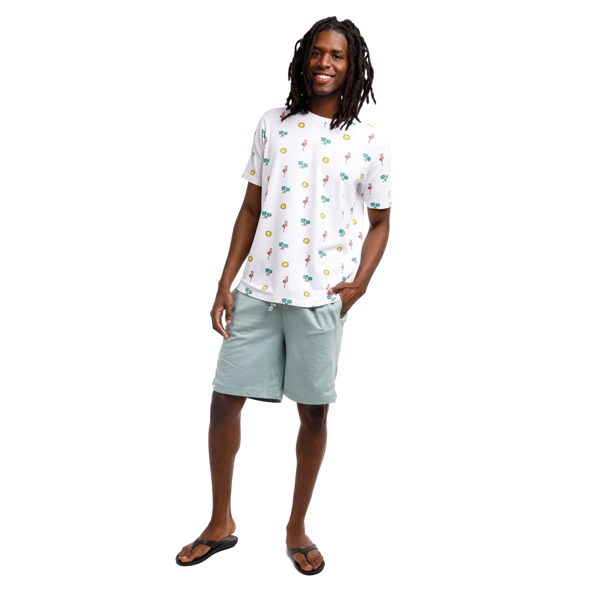 Printed Stretch Short Sleeve Crew Neck Tee | Fun In The Sun