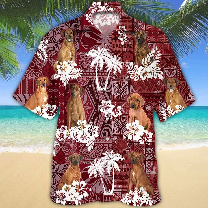 Rhodesian Ridgeback Hawaiian Shirt, Dog Dad Hawaiian Shirt, Dog Lover Hawaii Shirt