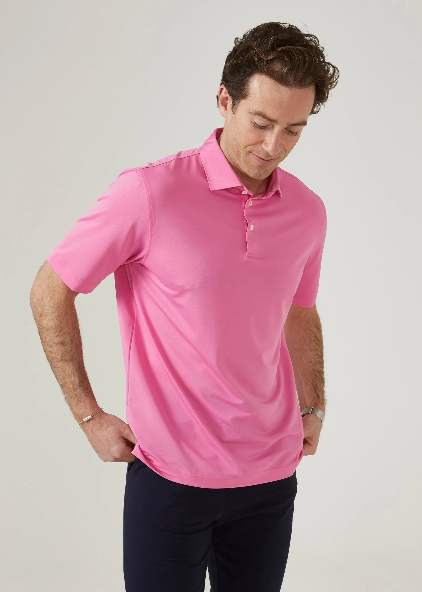 Rockbourne Performance Polo in Carnation - Sports Fit