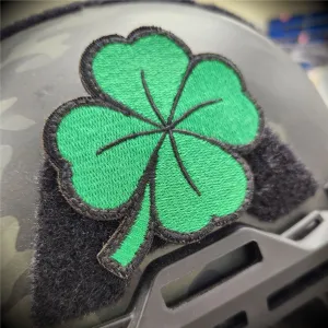 Shamrock Four Leaf Clover Embroidered Cut to Shape - 2.5x2.5 Patch - Luck of the Irish