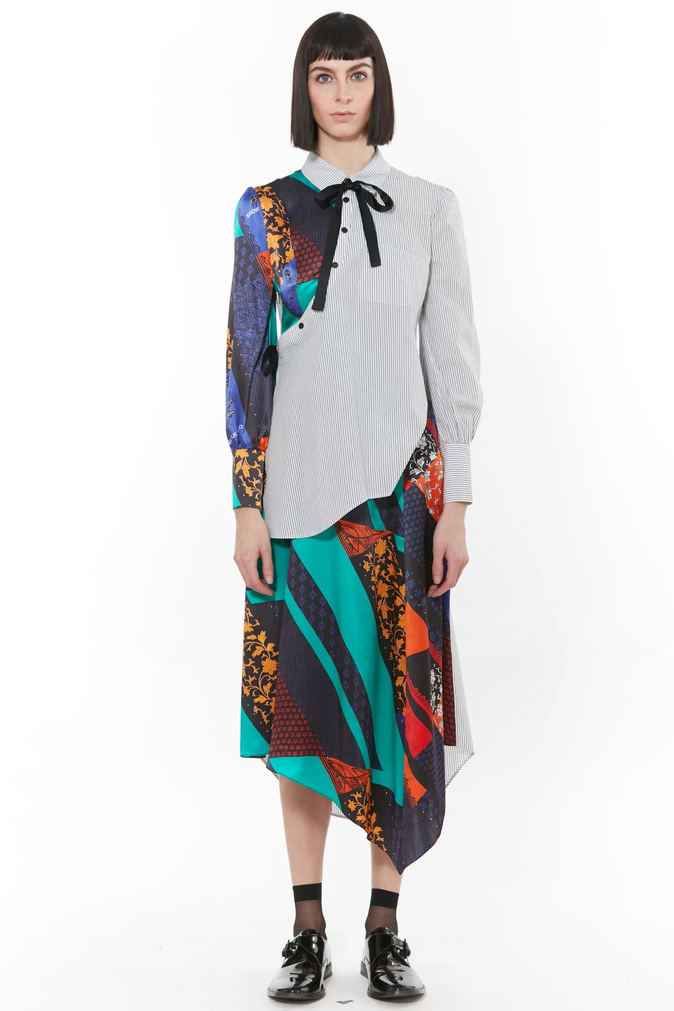 Silk Printed Asymmetric Dress