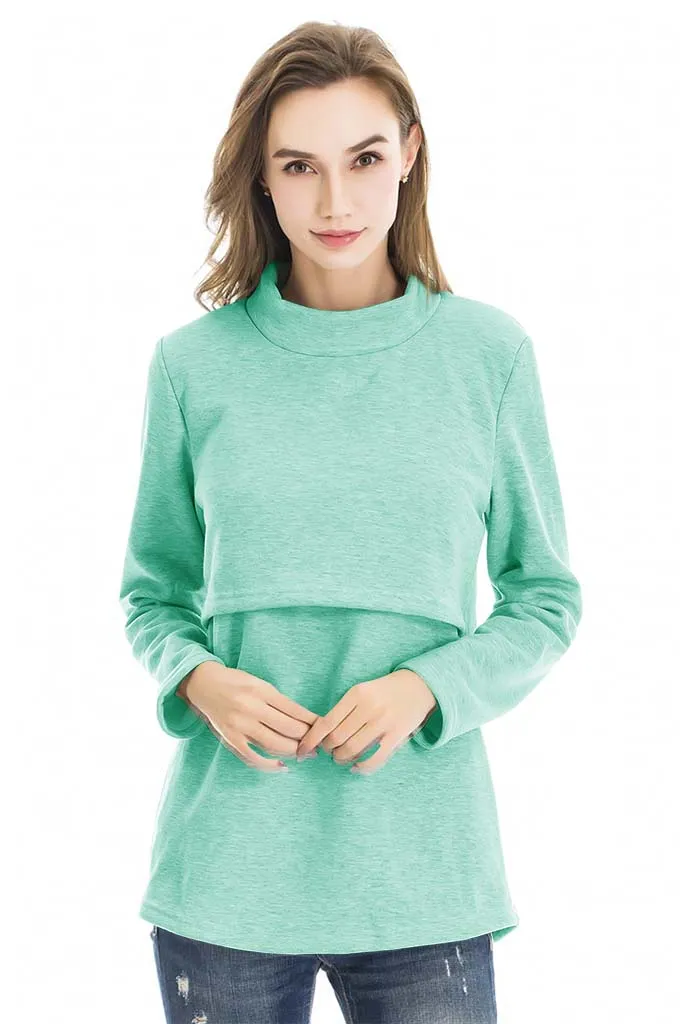 Smallshow Fleece Nursing Sweatshirt Tops