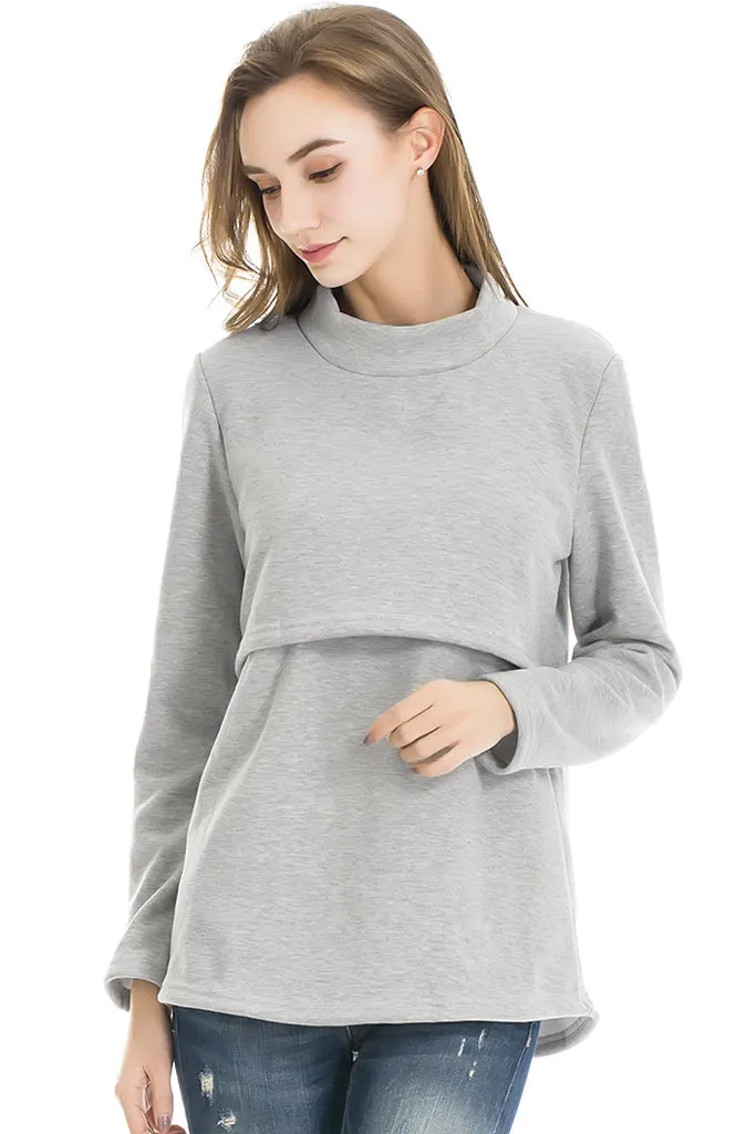 Smallshow Fleece Nursing Sweatshirt Tops