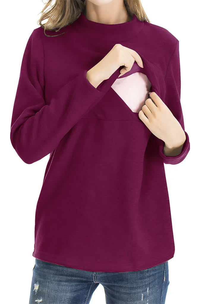 Smallshow Fleece Nursing Sweatshirt Tops