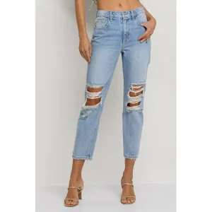 SneakPeek High Rise Cropped Slim Straight Denim Jeans