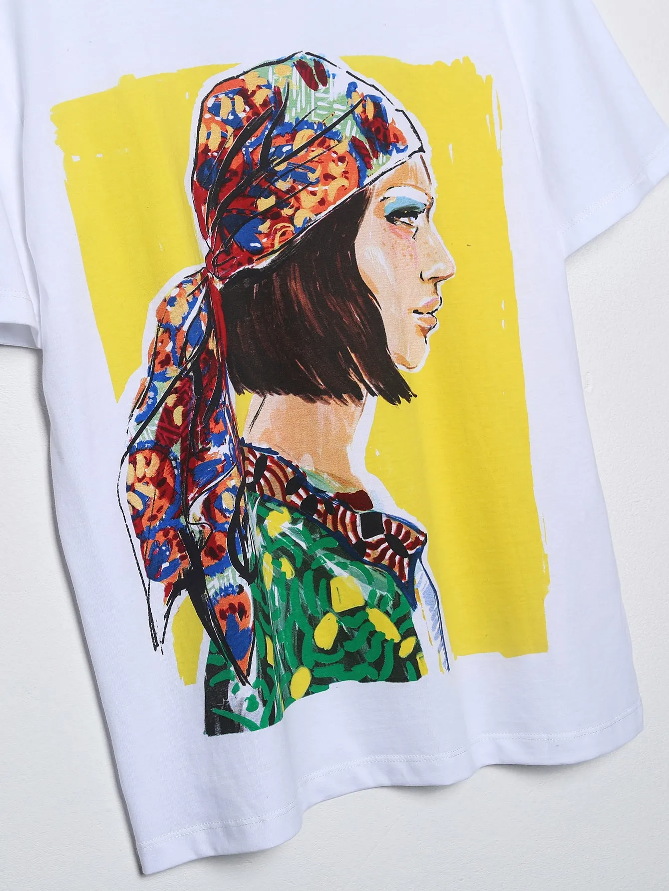 Spring Women Girl Pattern Print T shirt Women