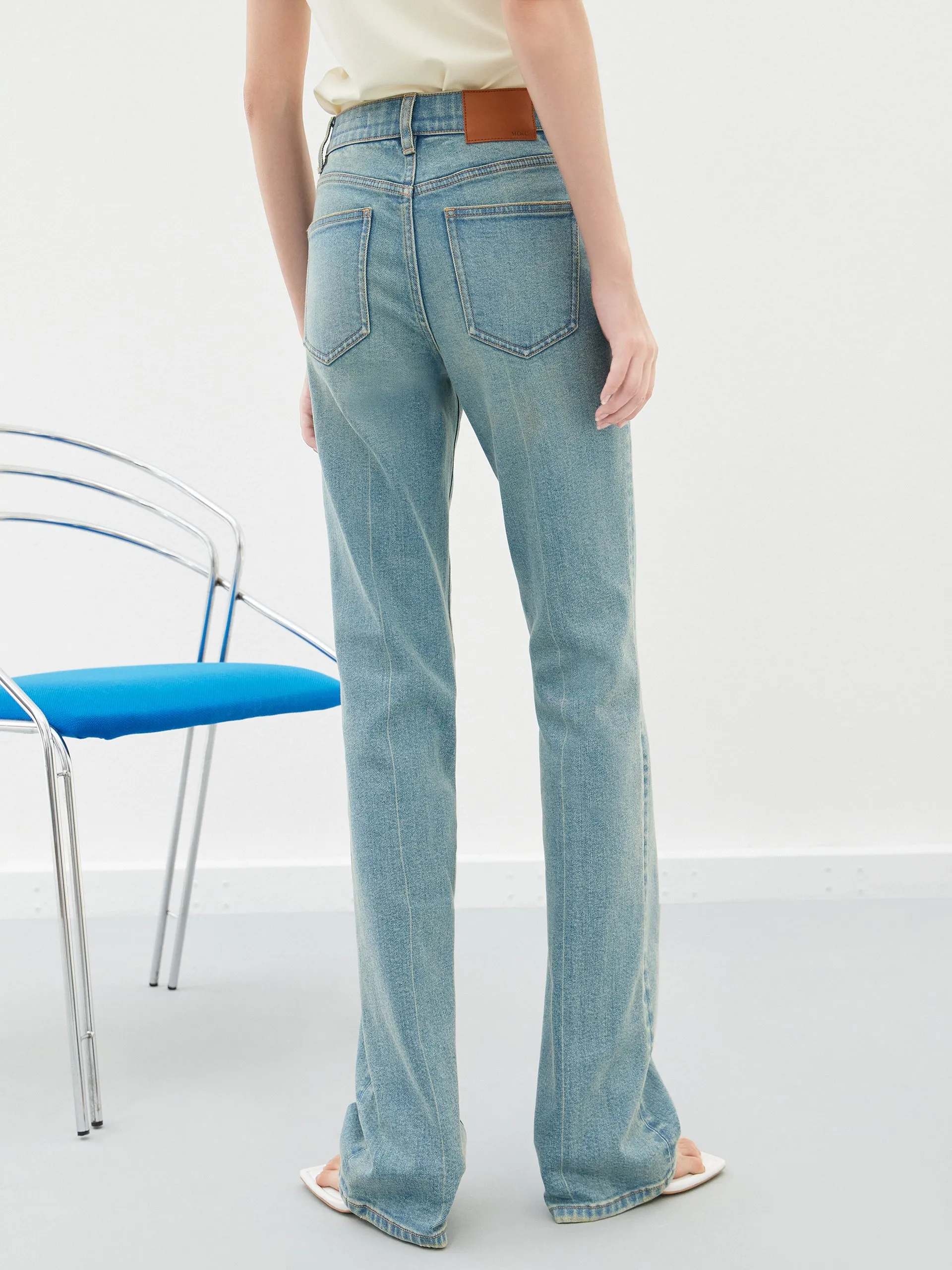 Straight Leg Denim Jeans