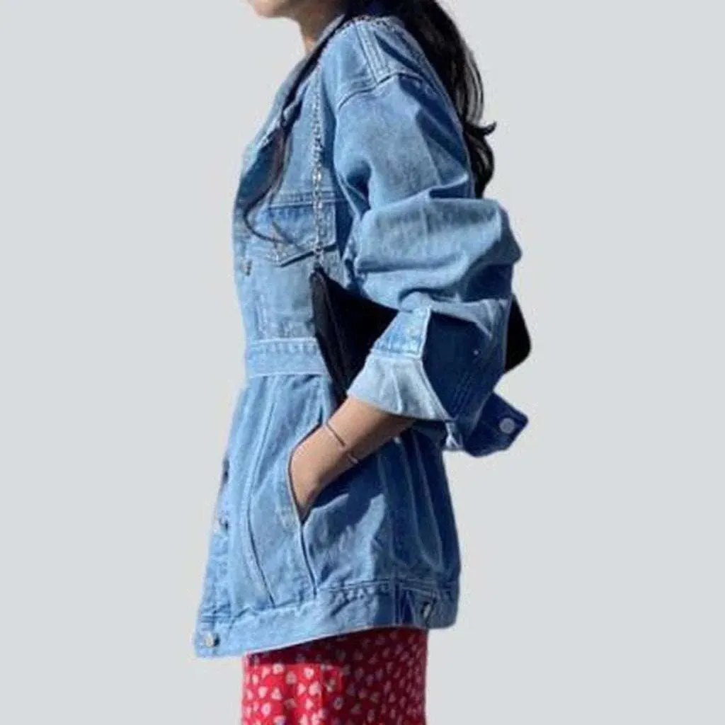 Stylish denim jacket with belt