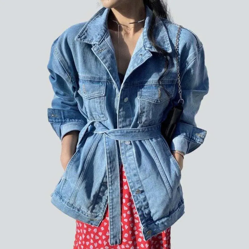 Stylish denim jacket with belt