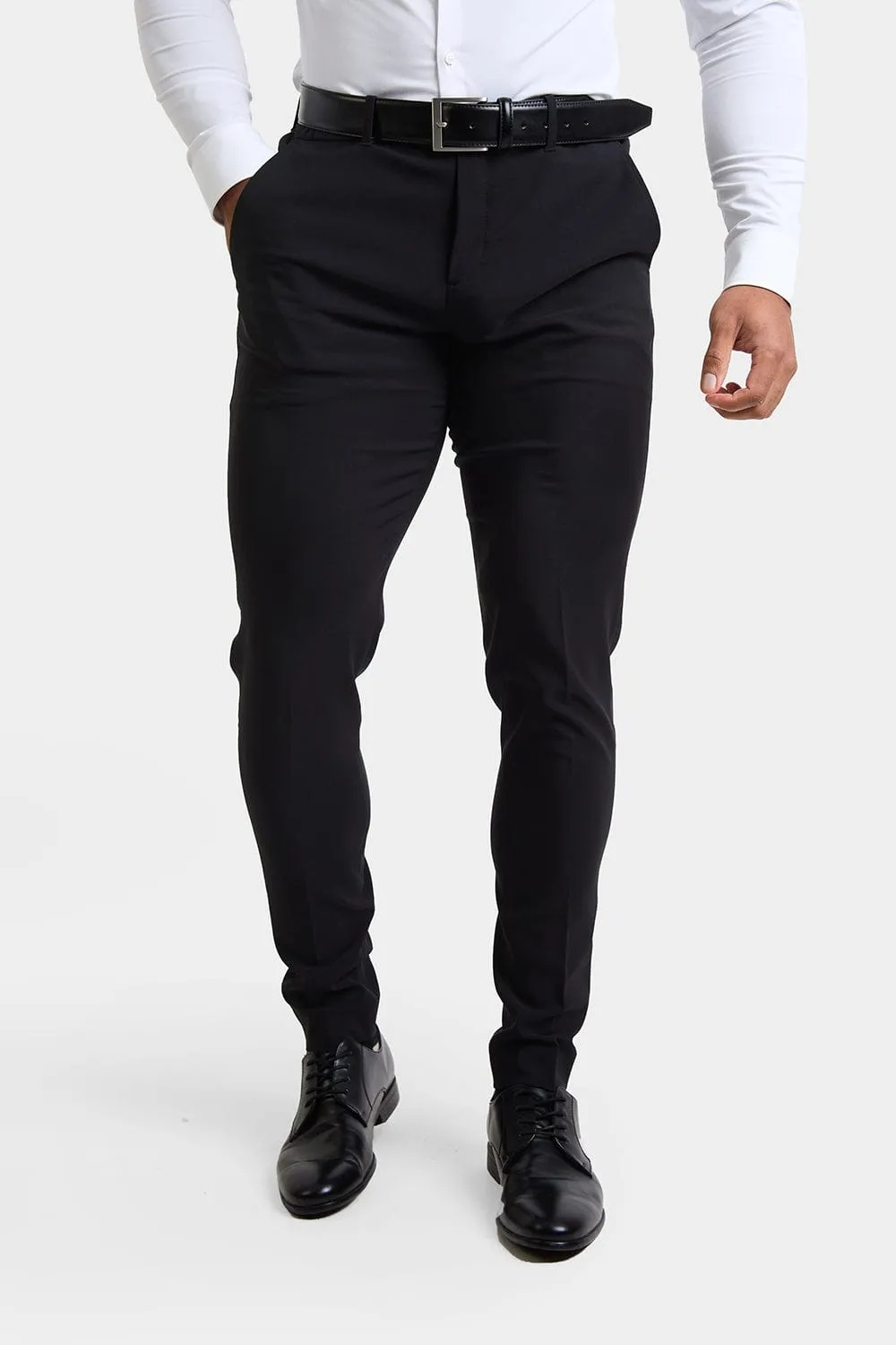 True Athletic Fit Tech Suit Pants in Black